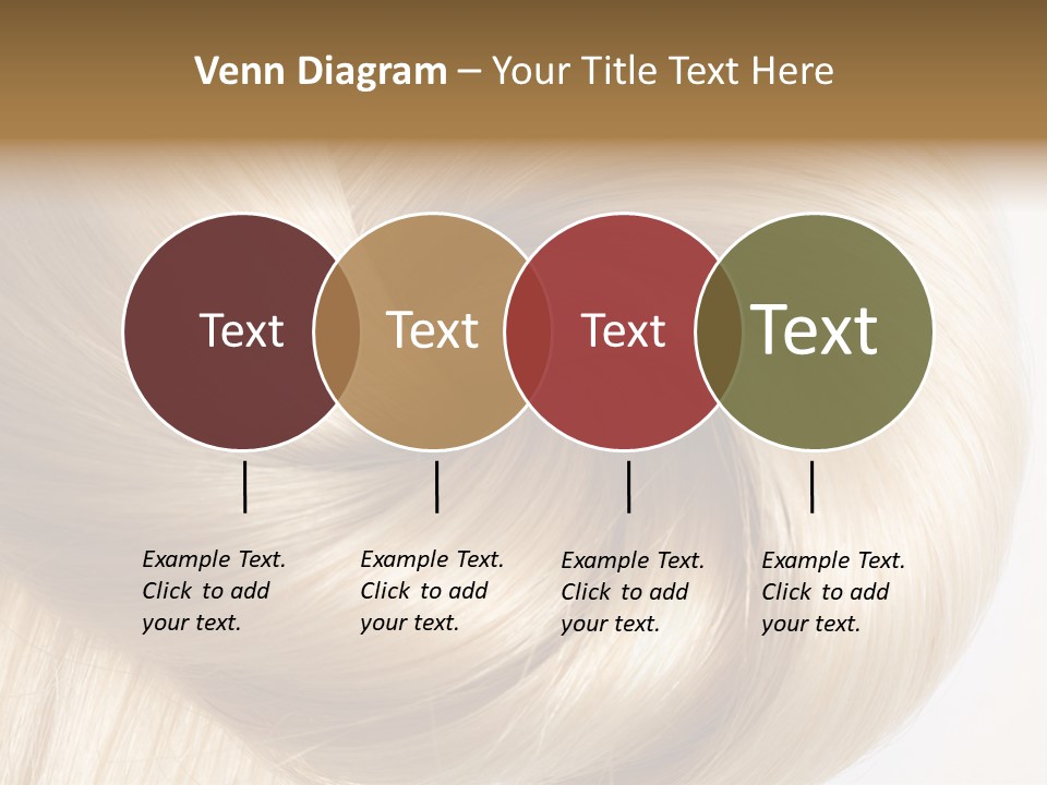 Long Blond Human Hair Close-Up PowerPoint Template