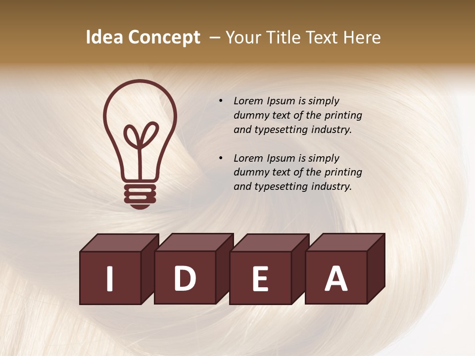 Long Blond Human Hair Close-Up PowerPoint Template