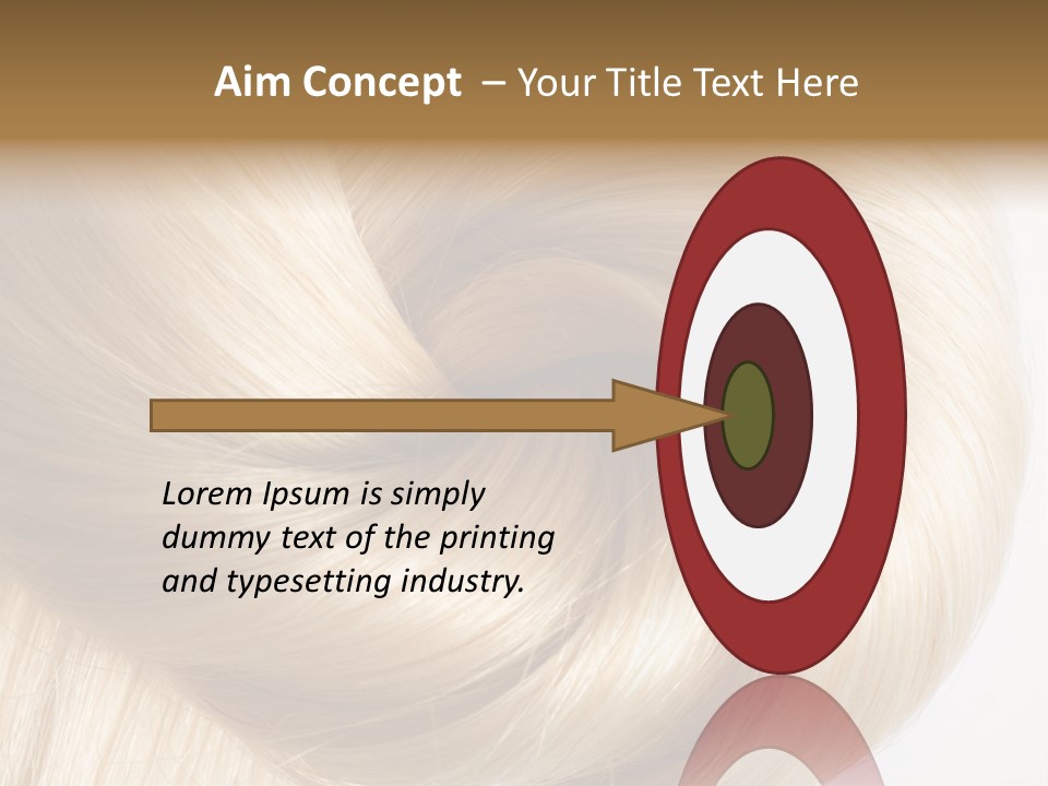 Long Blond Human Hair Close-Up PowerPoint Template