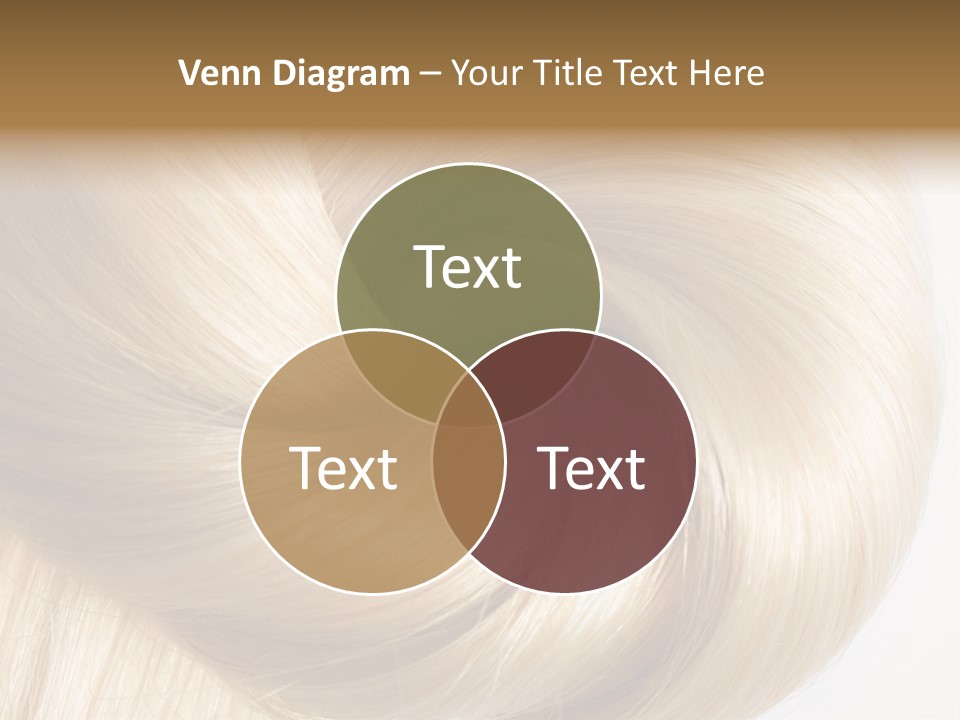 Long Blond Human Hair Close-Up PowerPoint Template