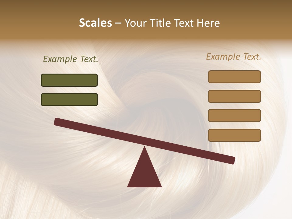 Long Blond Human Hair Close-Up PowerPoint Template