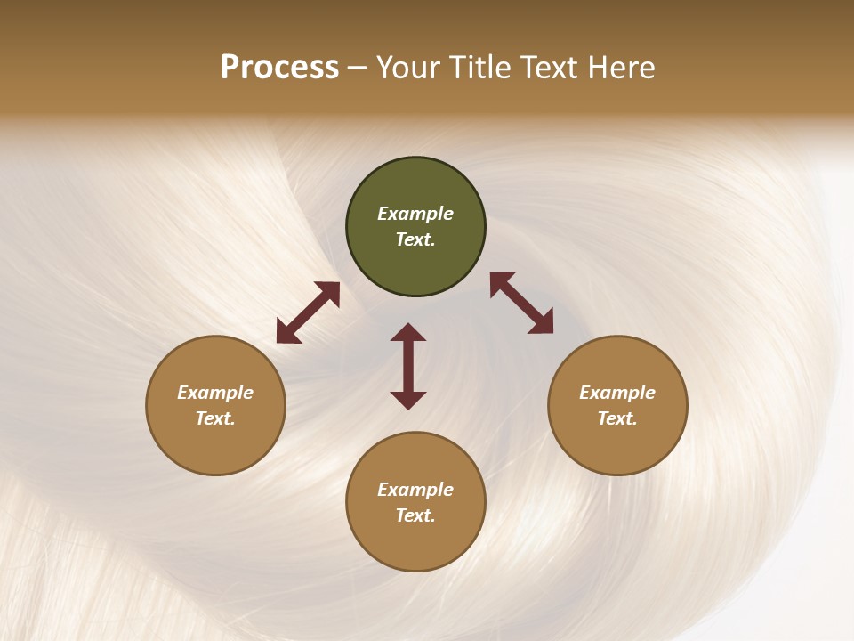 Long Blond Human Hair Close-Up PowerPoint Template