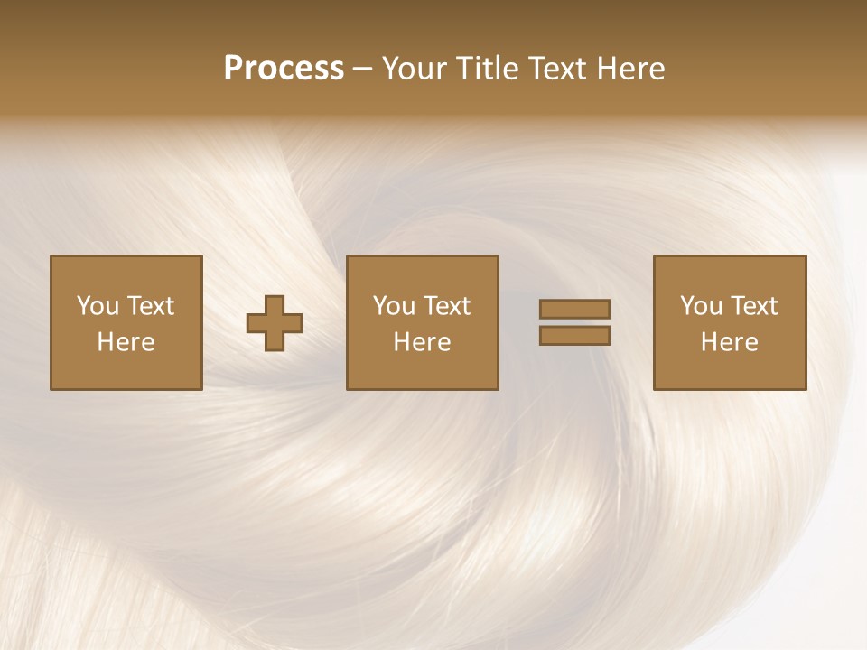 Long Blond Human Hair Close-Up PowerPoint Template