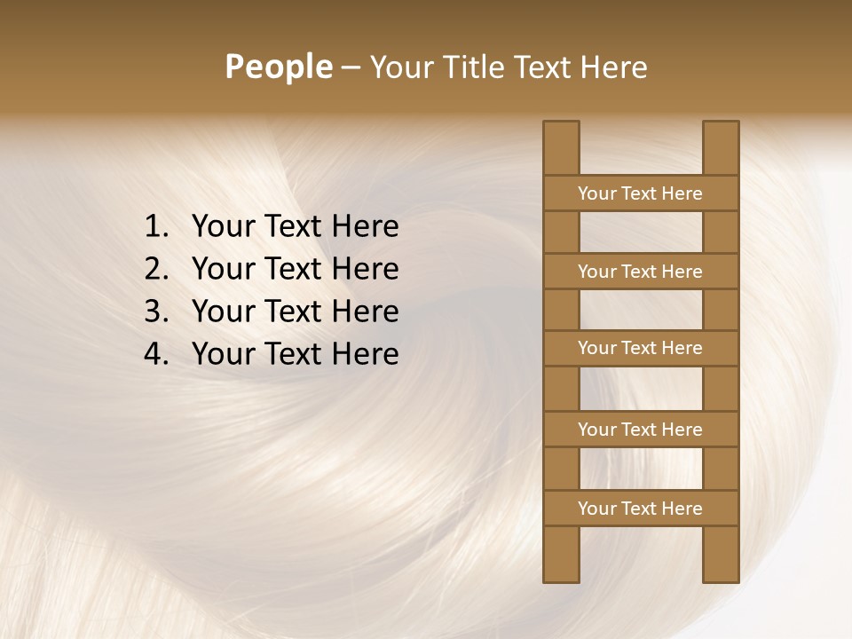 Long Blond Human Hair Close-Up PowerPoint Template