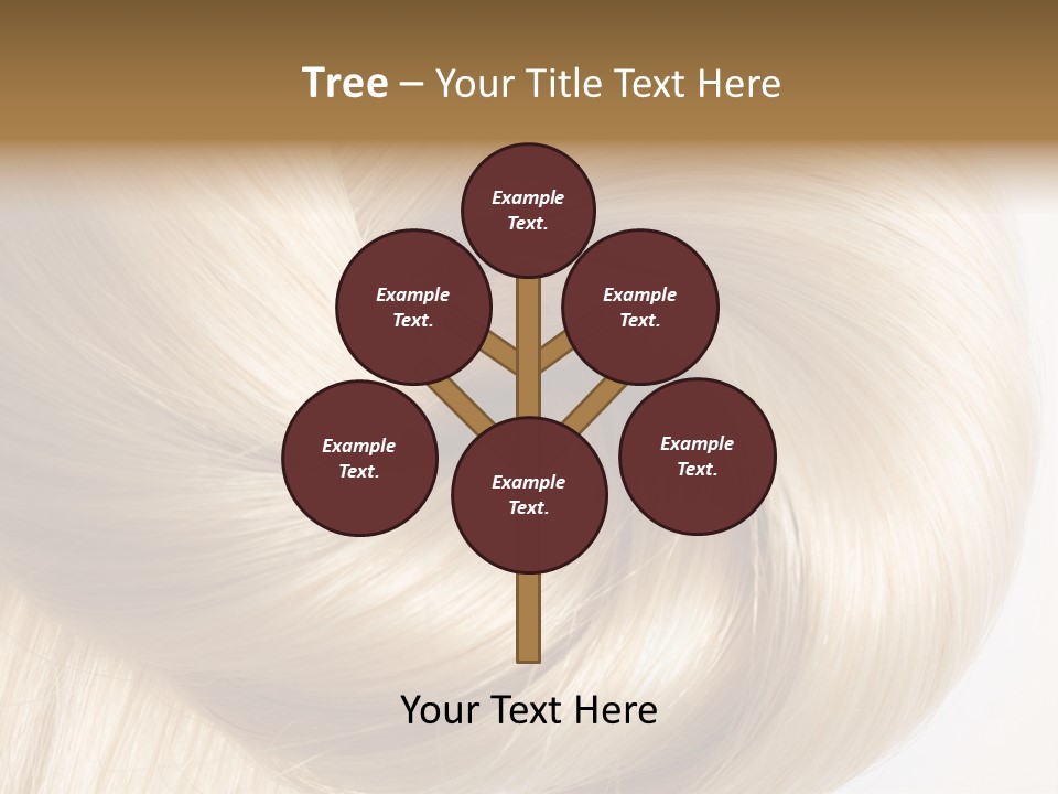 Long Blond Human Hair Close-Up PowerPoint Template