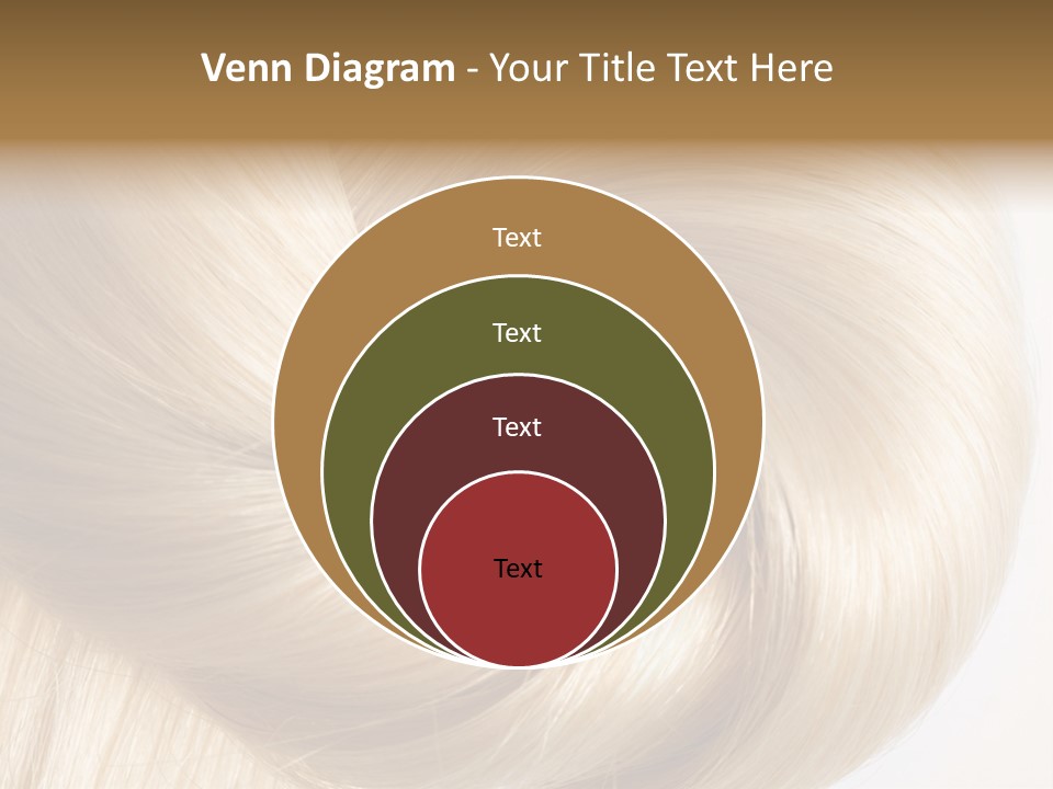 Long Blond Human Hair Close-Up PowerPoint Template