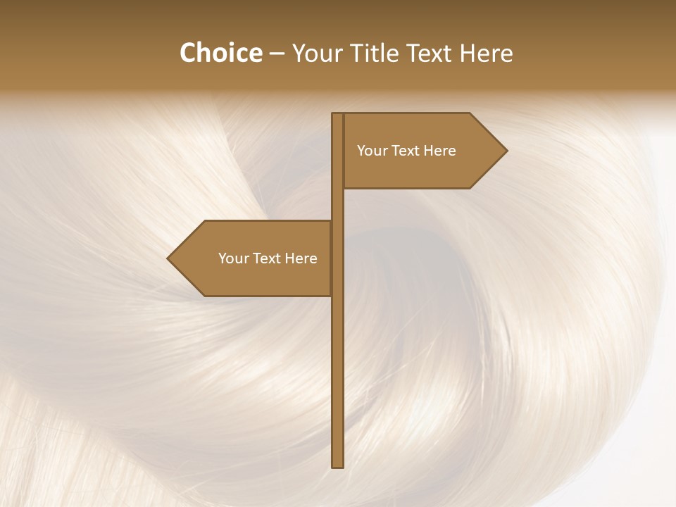 Long Blond Human Hair Close-Up PowerPoint Template