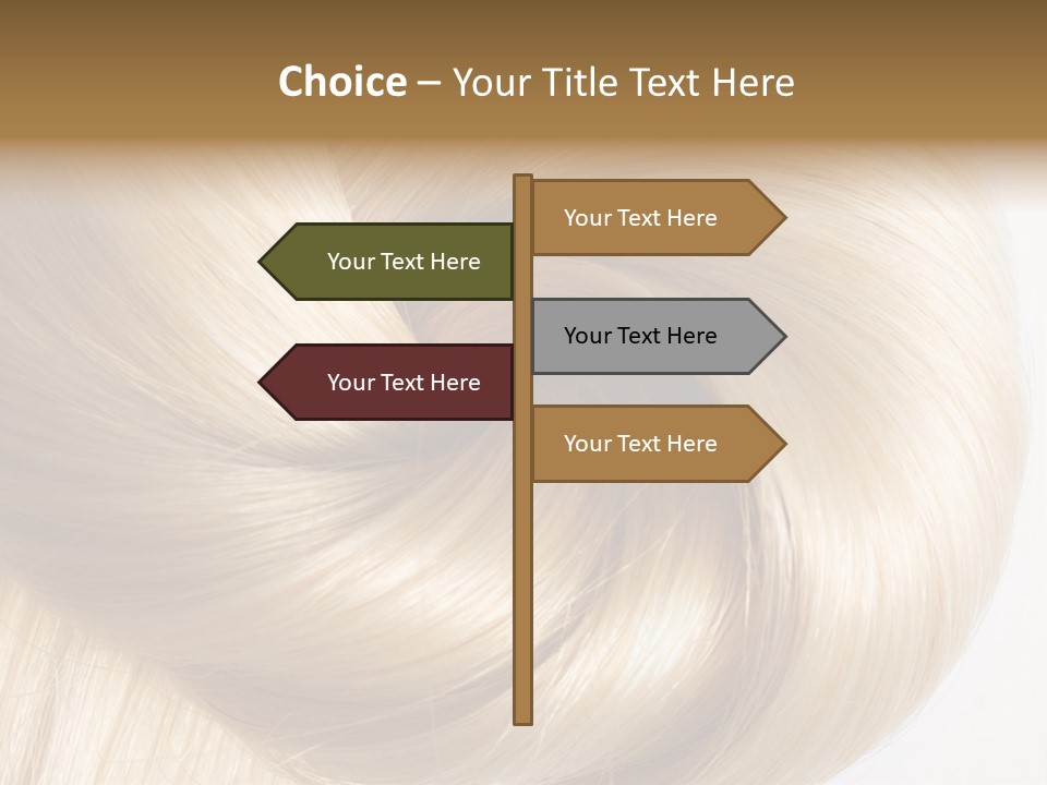 Long Blond Human Hair Close-Up PowerPoint Template