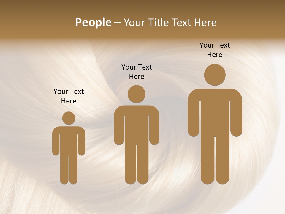 Long Blond Human Hair Close-Up PowerPoint Template