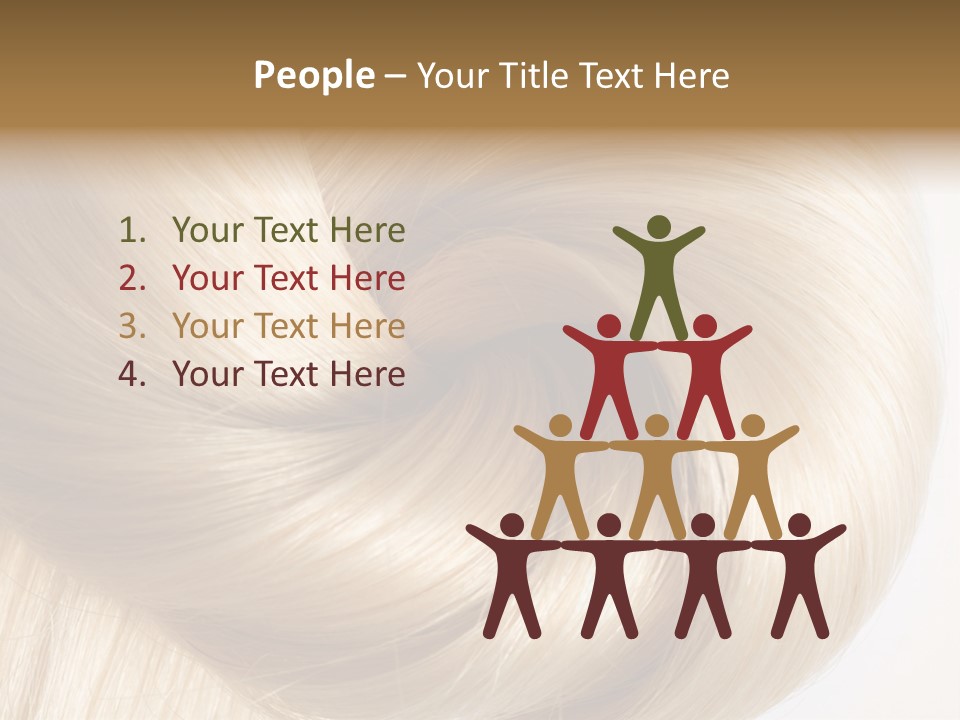 Long Blond Human Hair Close-Up PowerPoint Template