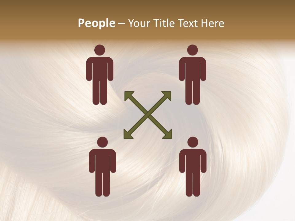 Long Blond Human Hair Close-Up PowerPoint Template