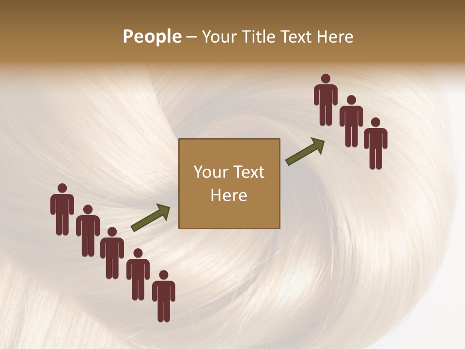 Long Blond Human Hair Close-Up PowerPoint Template