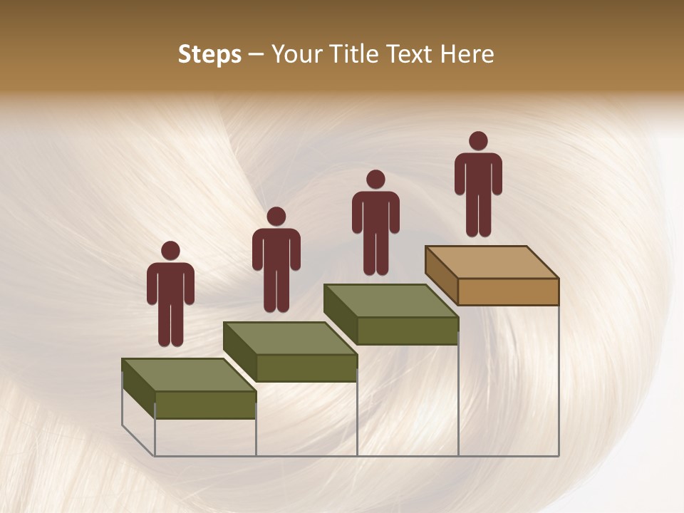 Long Blond Human Hair Close-Up PowerPoint Template