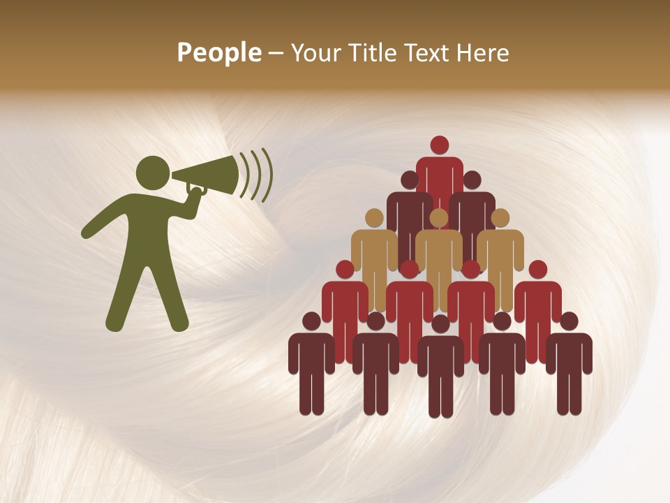 Long Blond Human Hair Close-Up PowerPoint Template