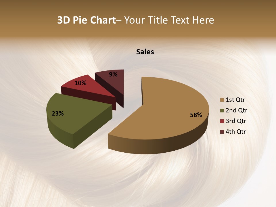 Long Blond Human Hair Close-Up PowerPoint Template