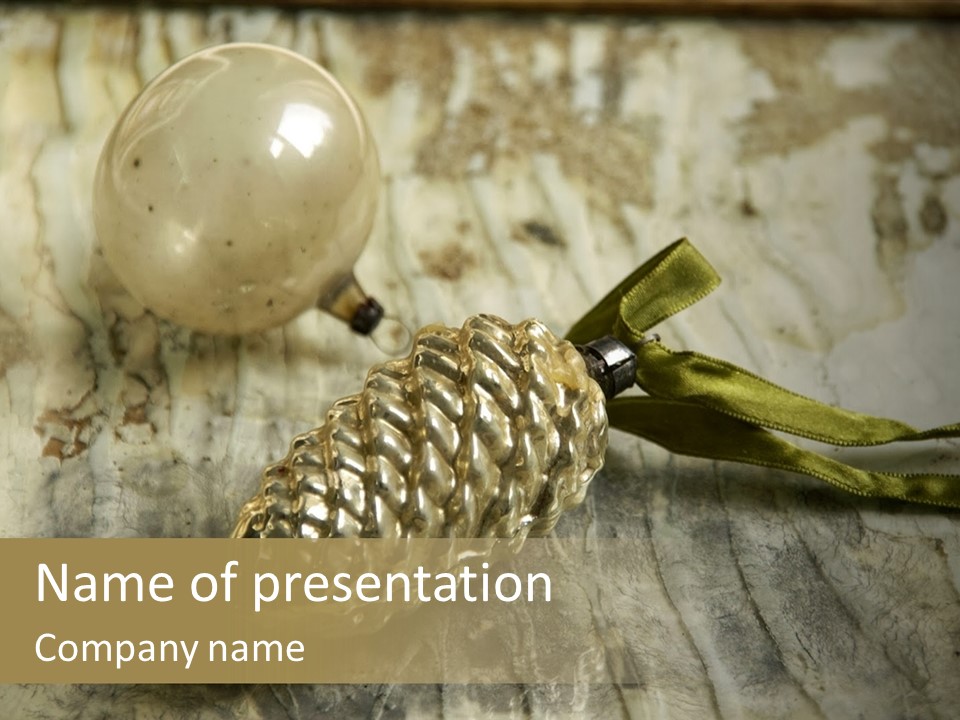 Silver Christmas Balls PowerPoint Template