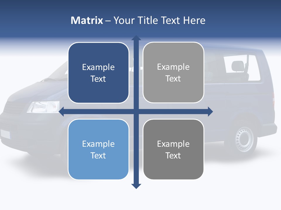 A Blue Van Is Shown With A White Background PowerPoint Template