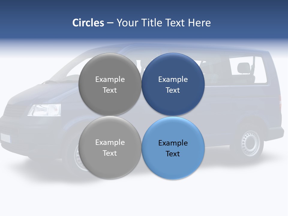 A Blue Van Is Shown With A White Background PowerPoint Template