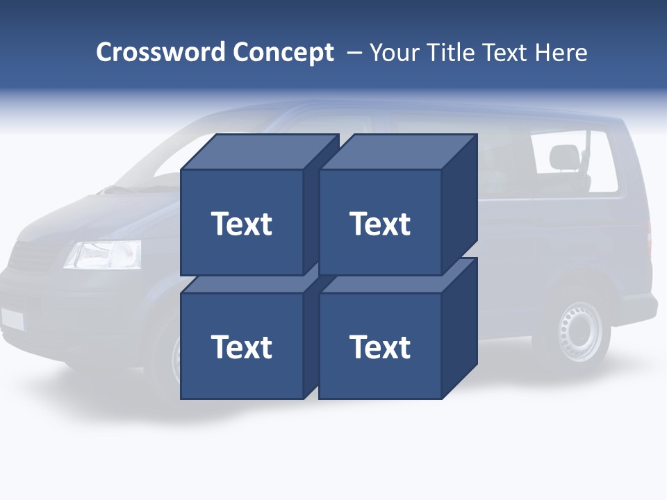 A Blue Van Is Shown With A White Background PowerPoint Template