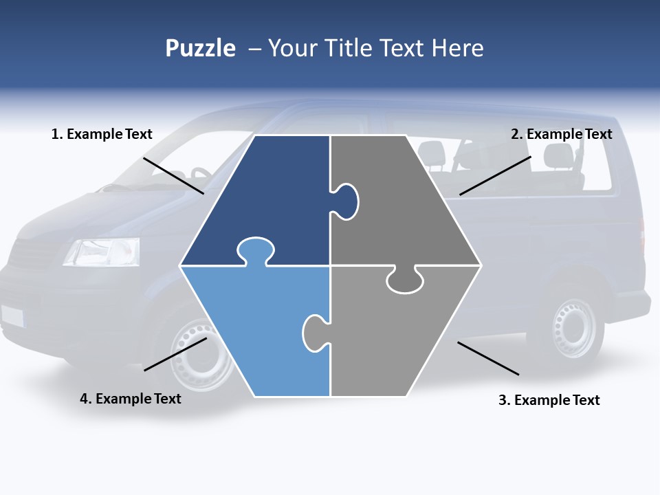 A Blue Van Is Shown With A White Background PowerPoint Template