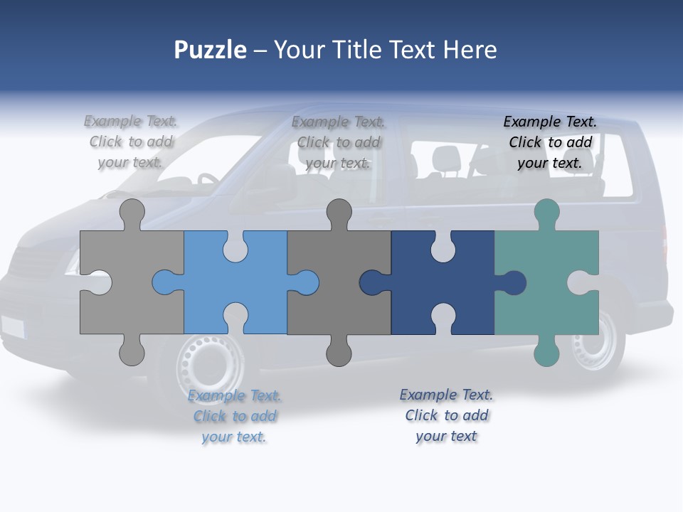 A Blue Van Is Shown With A White Background PowerPoint Template