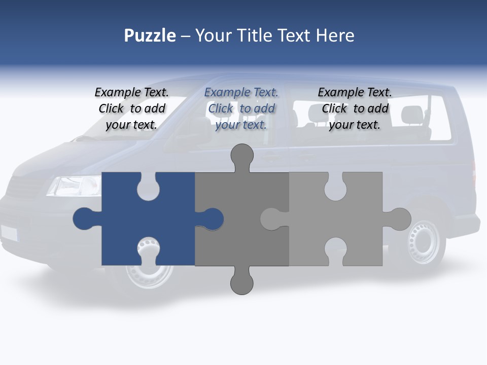 A Blue Van Is Shown With A White Background PowerPoint Template