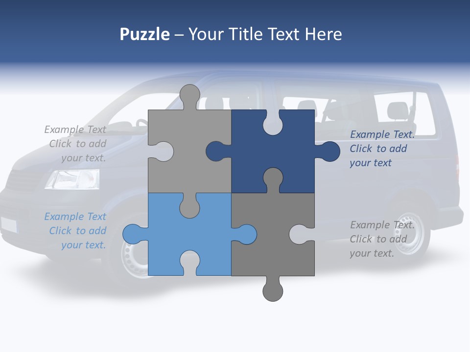 A Blue Van Is Shown With A White Background PowerPoint Template