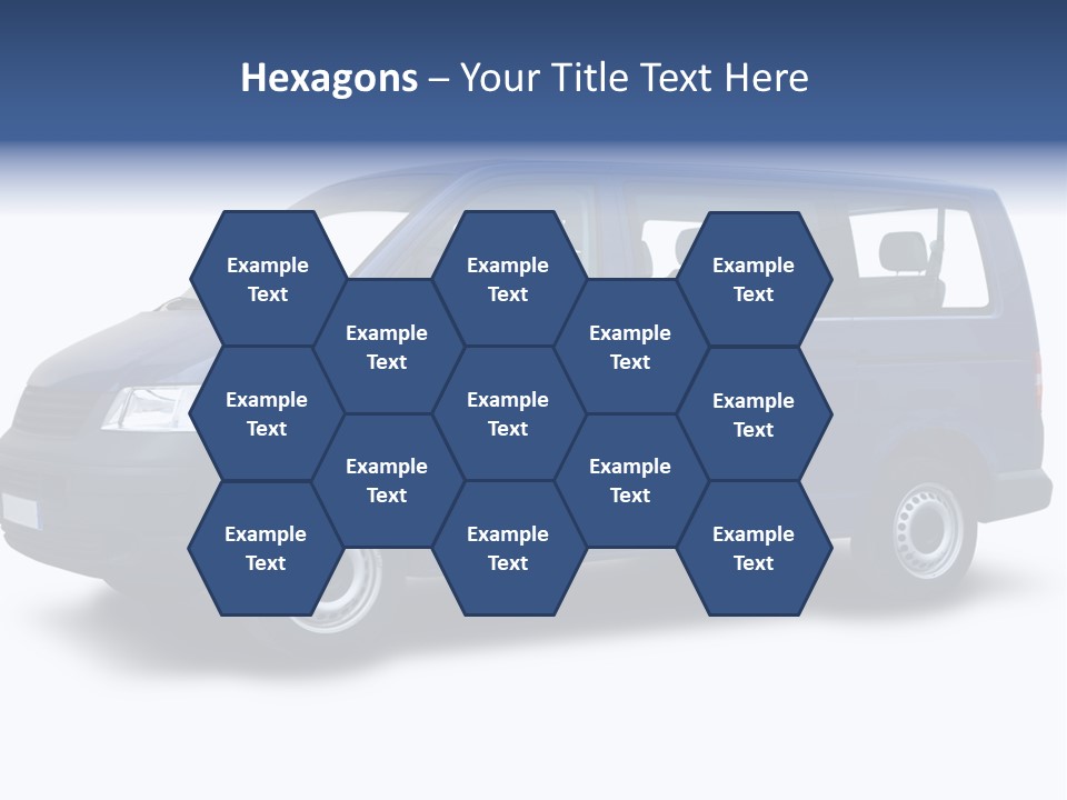 A Blue Van Is Shown With A White Background PowerPoint Template