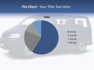 A Blue Van Is Shown With A White Background PowerPoint Template