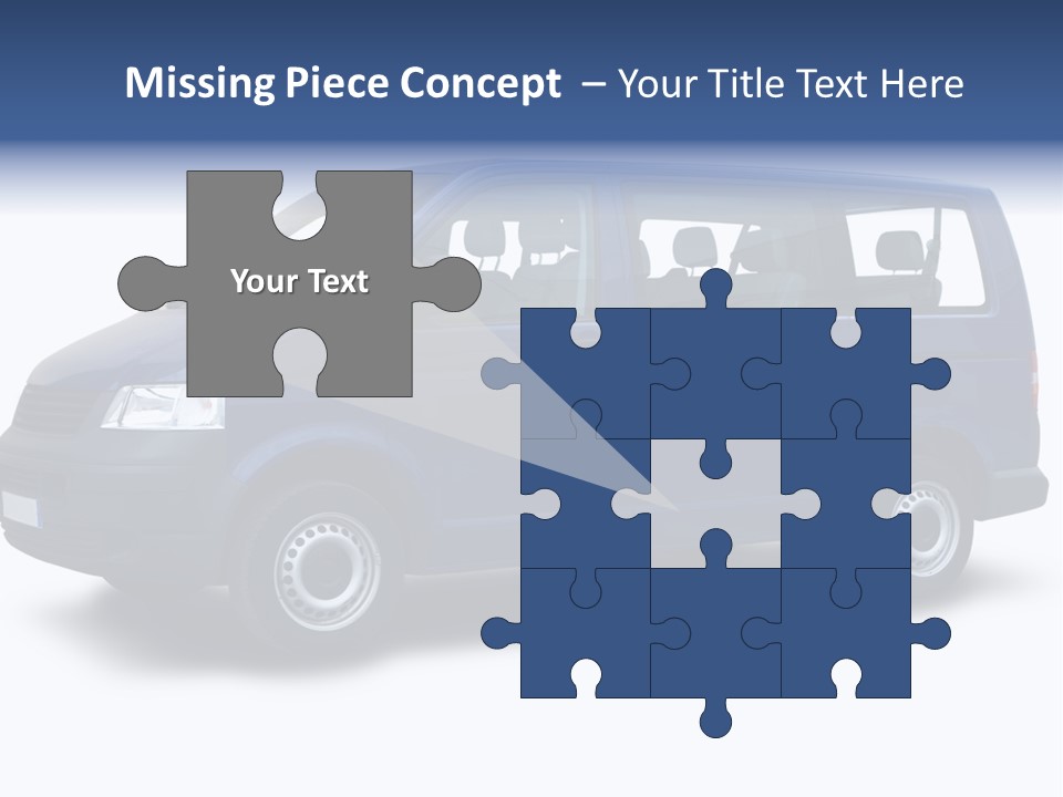 A Blue Van Is Shown With A White Background PowerPoint Template