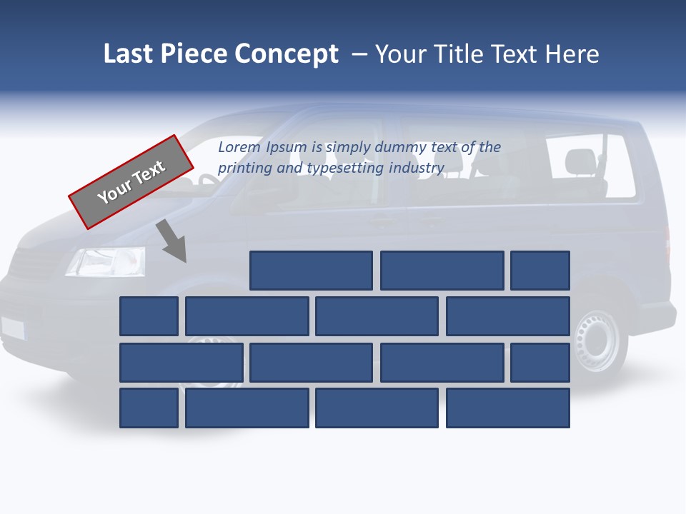 A Blue Van Is Shown With A White Background PowerPoint Template