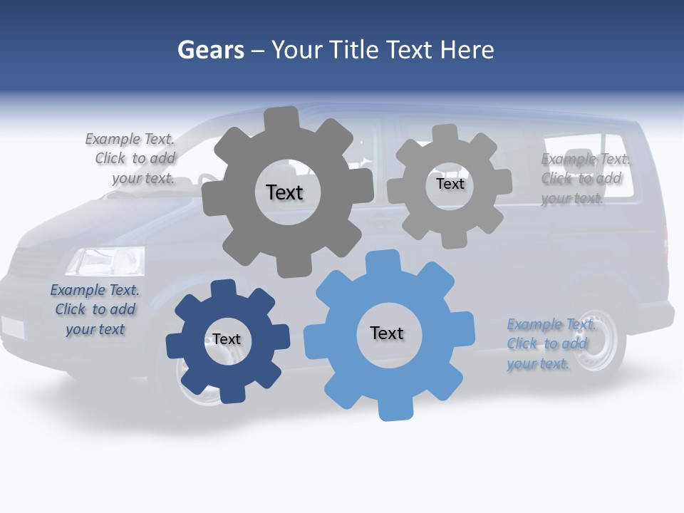 A Blue Van Is Shown With A White Background PowerPoint Template