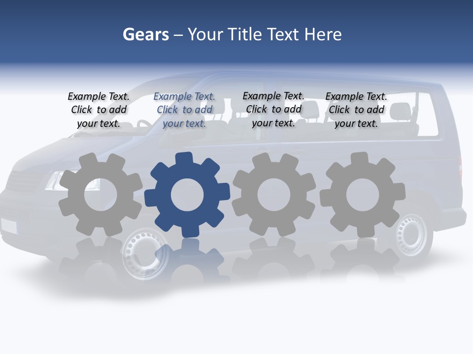 A Blue Van Is Shown With A White Background PowerPoint Template