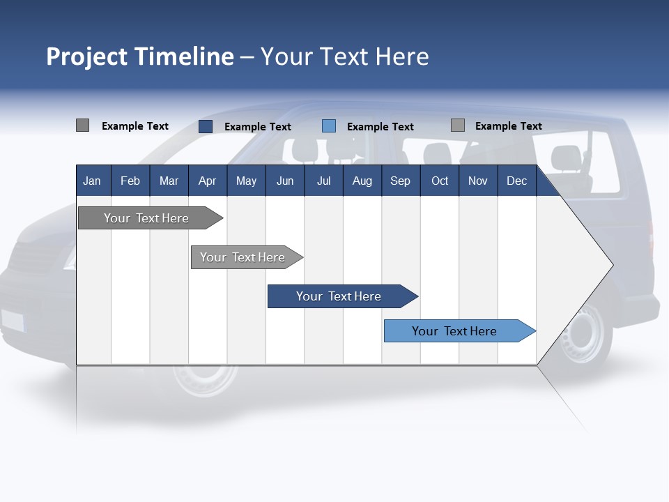 A Blue Van Is Shown With A White Background PowerPoint Template