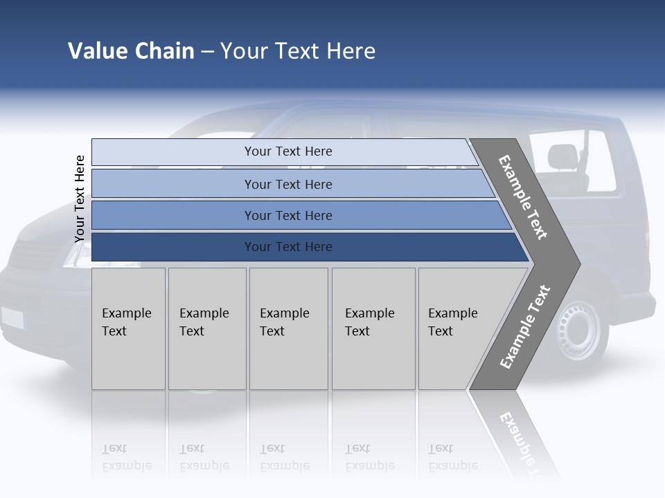A Blue Van Is Shown With A White Background PowerPoint Template