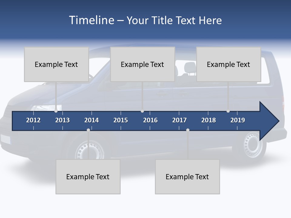 A Blue Van Is Shown With A White Background PowerPoint Template