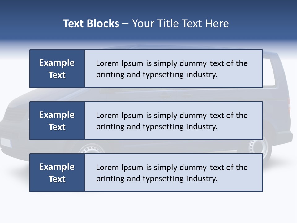 A Blue Van Is Shown With A White Background PowerPoint Template