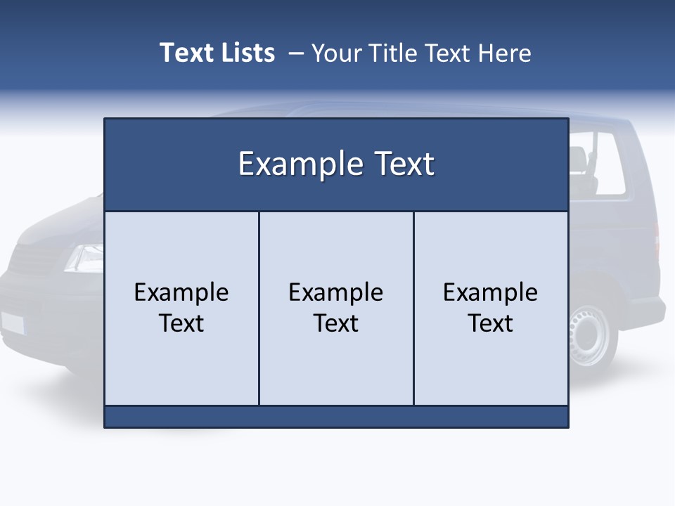 A Blue Van Is Shown With A White Background PowerPoint Template