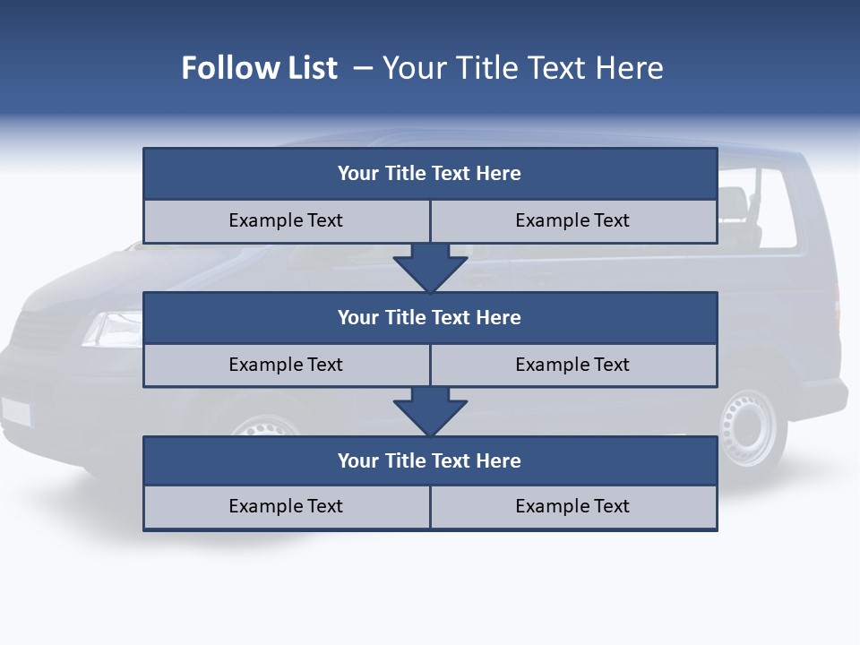 A Blue Van Is Shown With A White Background PowerPoint Template