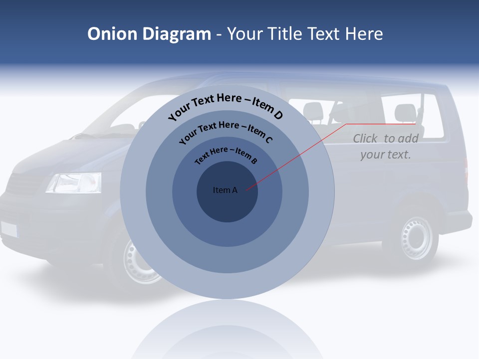 A Blue Van Is Shown With A White Background PowerPoint Template