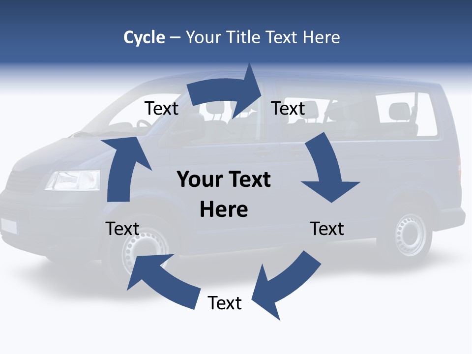 A Blue Van Is Shown With A White Background PowerPoint Template