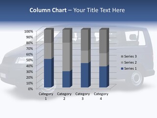 A Blue Van Is Shown With A White Background PowerPoint Template