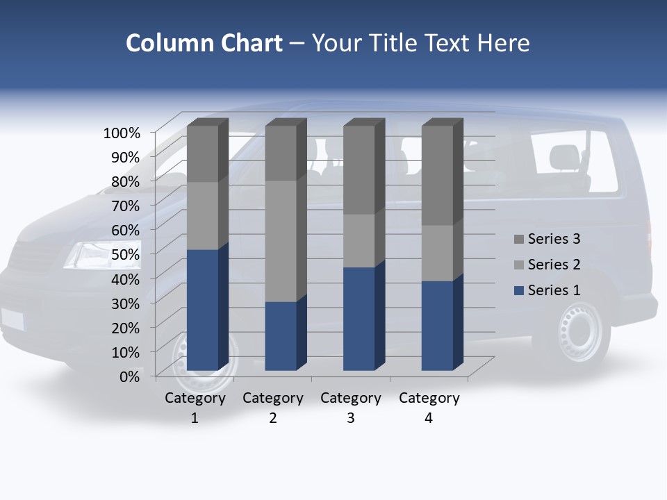 A Blue Van Is Shown With A White Background PowerPoint Template