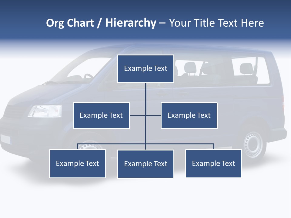 A Blue Van Is Shown With A White Background PowerPoint Template