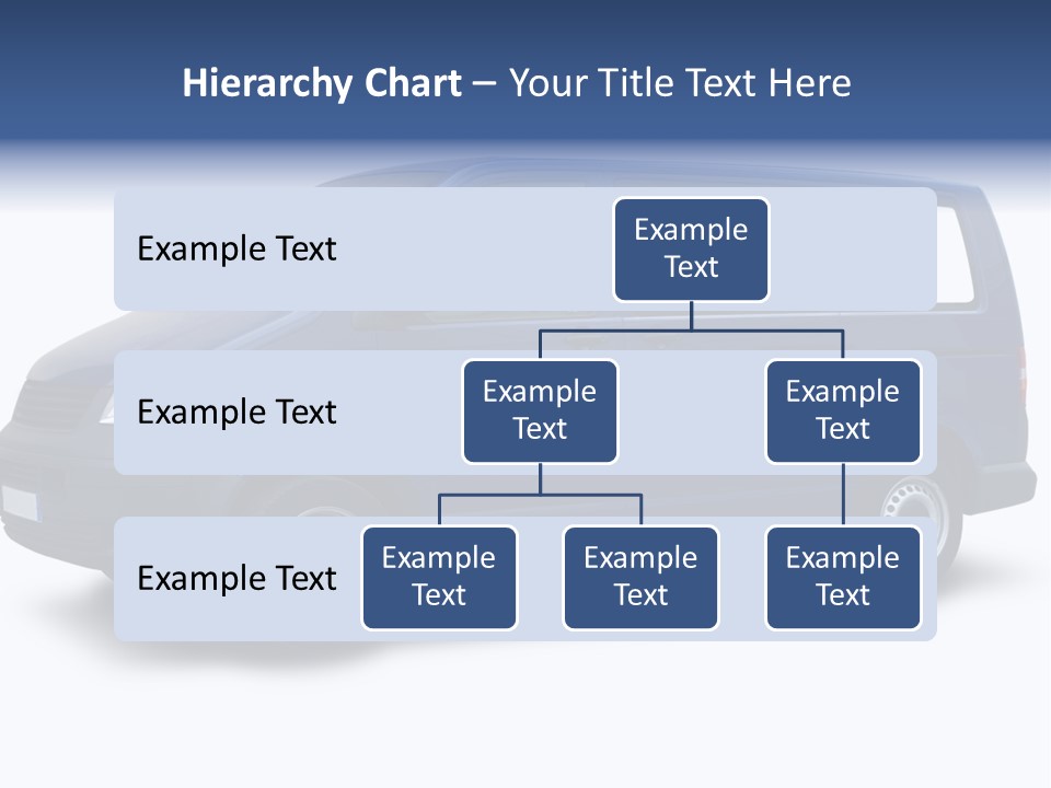 A Blue Van Is Shown With A White Background PowerPoint Template