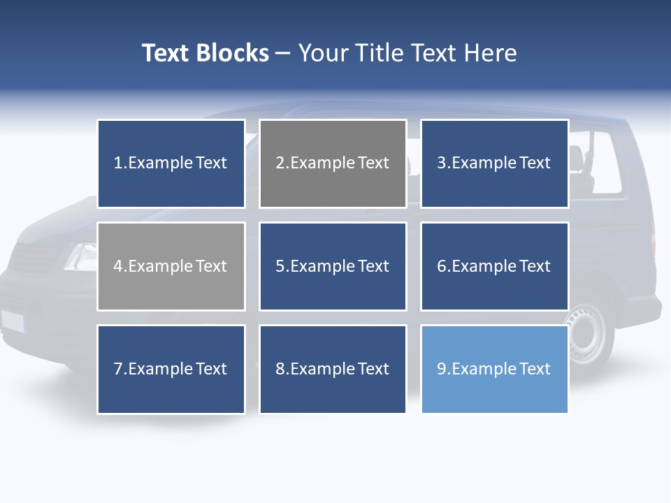 A Blue Van Is Shown With A White Background PowerPoint Template