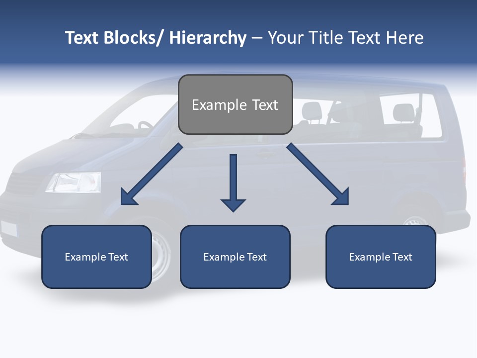 A Blue Van Is Shown With A White Background PowerPoint Template