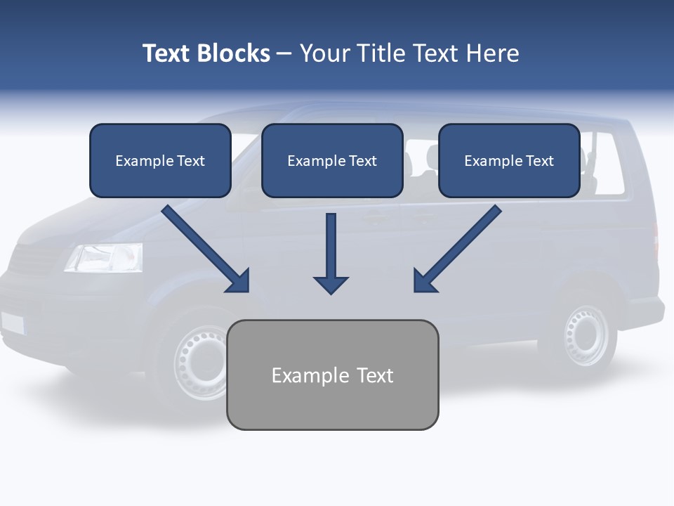 A Blue Van Is Shown With A White Background PowerPoint Template