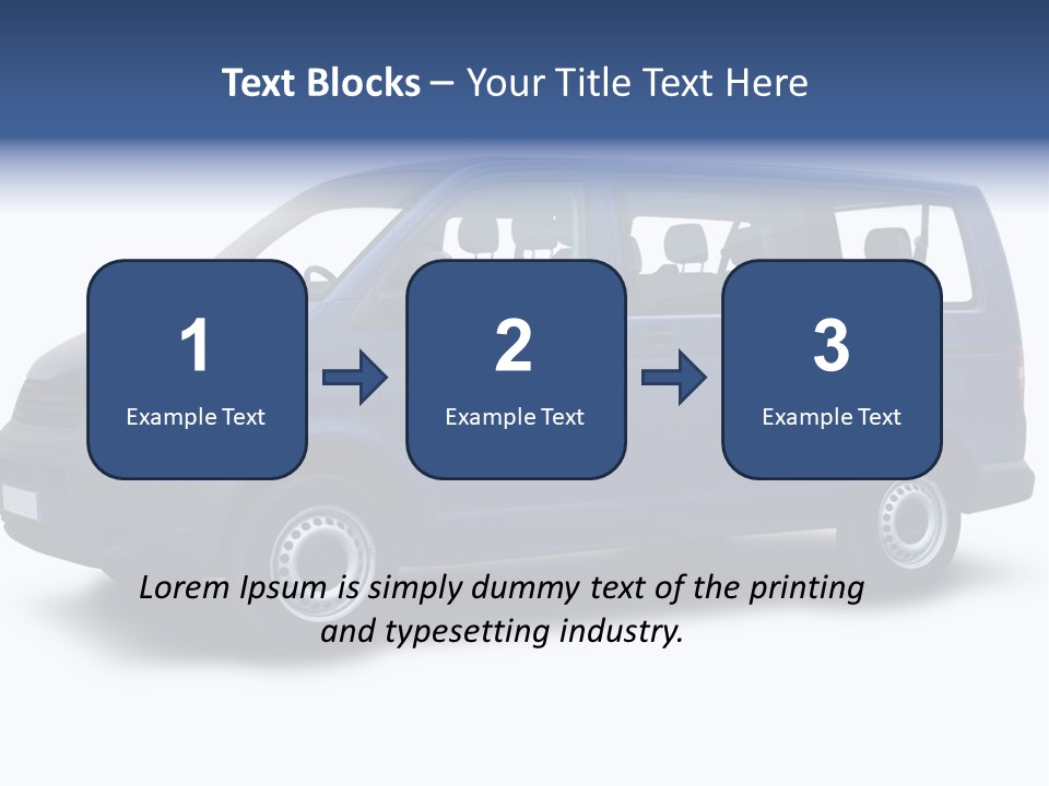 A Blue Van Is Shown With A White Background PowerPoint Template