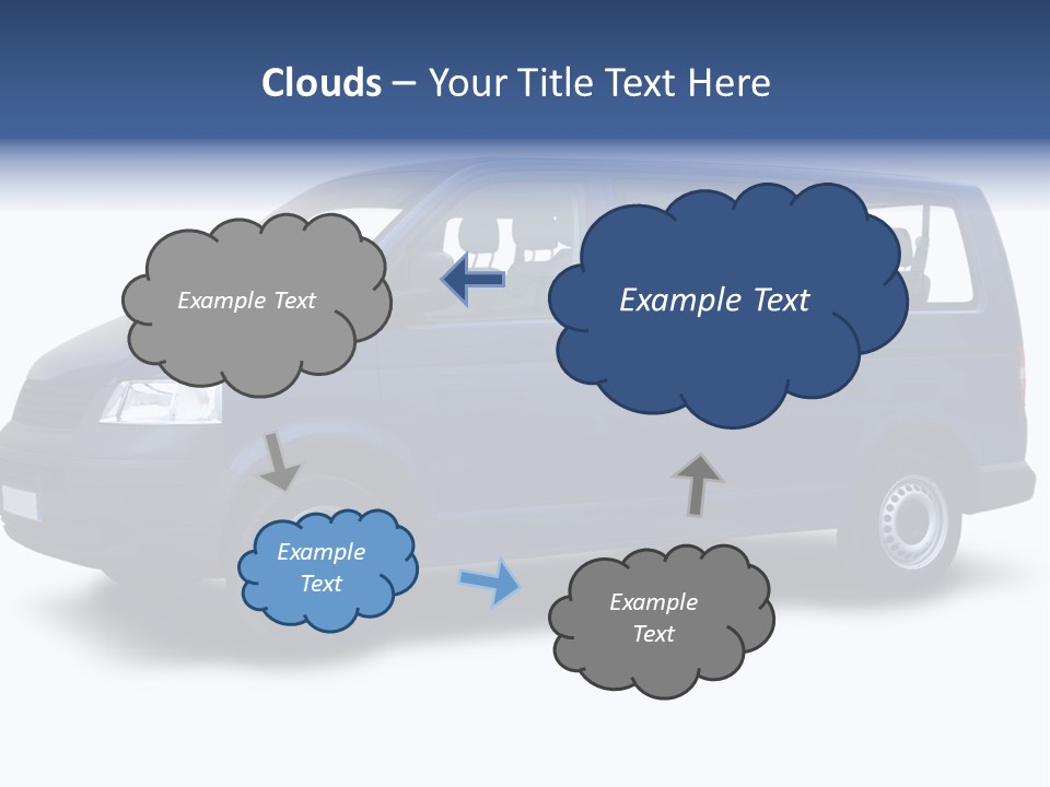 A Blue Van Is Shown With A White Background PowerPoint Template